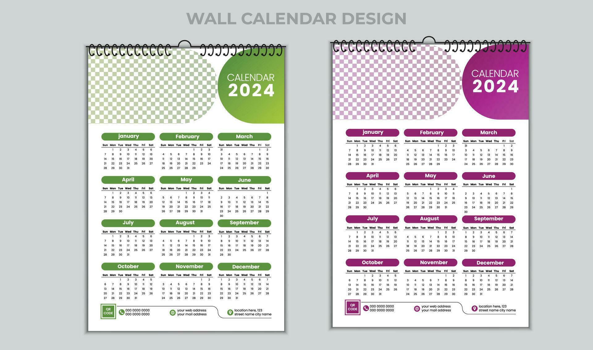 Yearly Calendar Design template 35060178 Vector Art at Vecteezy