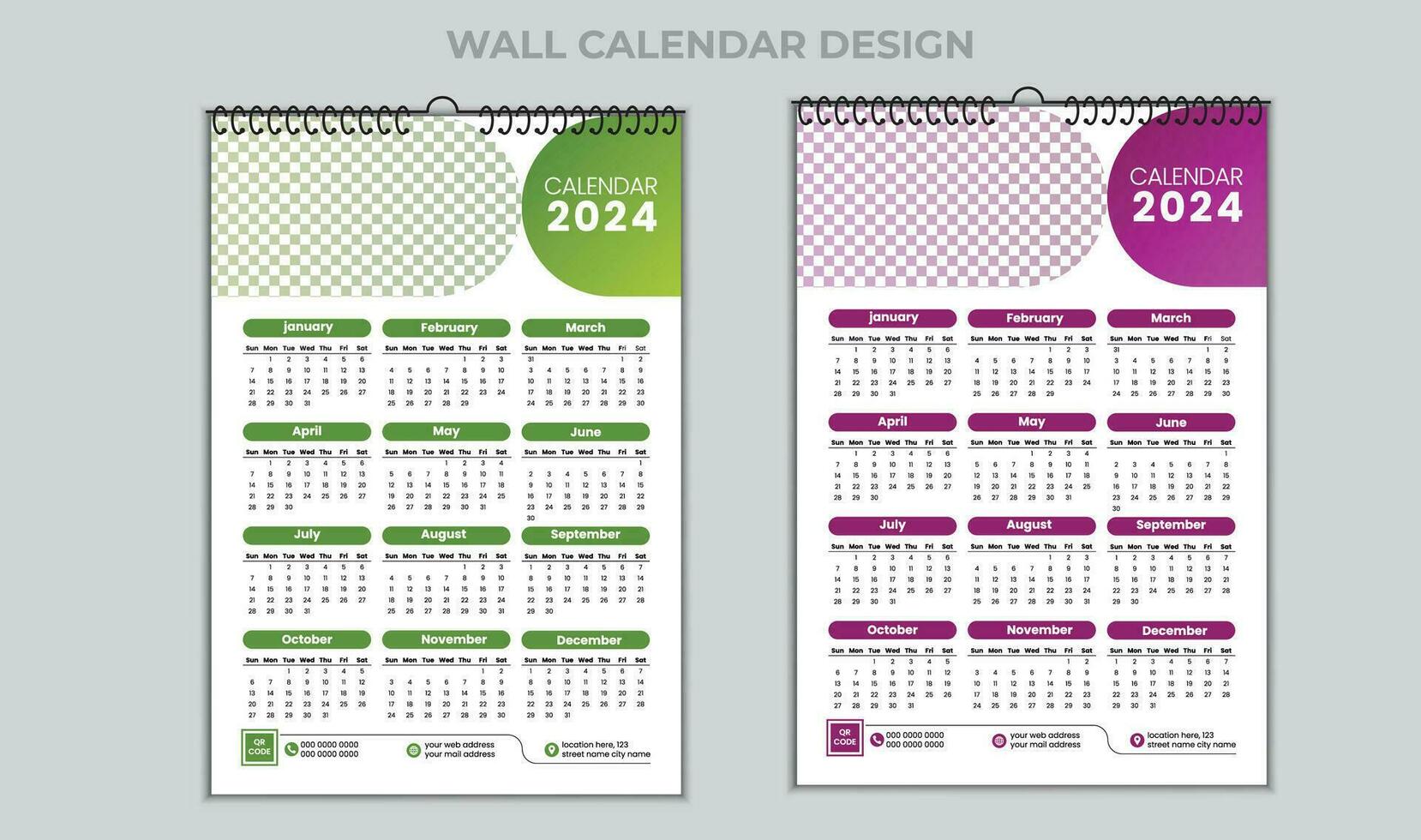 Yearly Calendar Design template vector