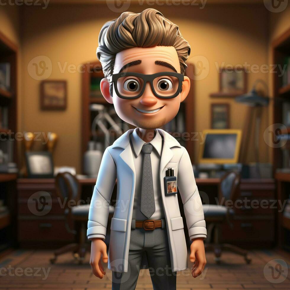 AI generated 3D cartoon doctor photo