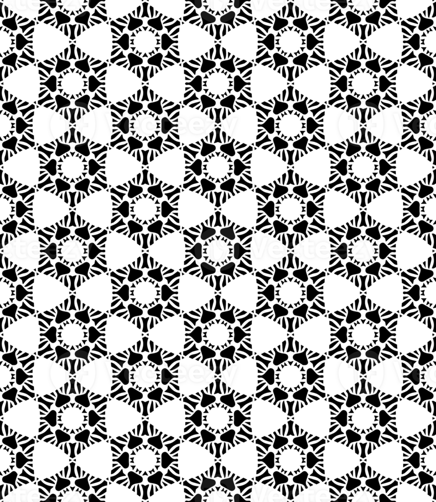 Black seamless abstract pattern. Overlay for background and backdrop. Ornamental design. PNG graphic illustration with transparent background.