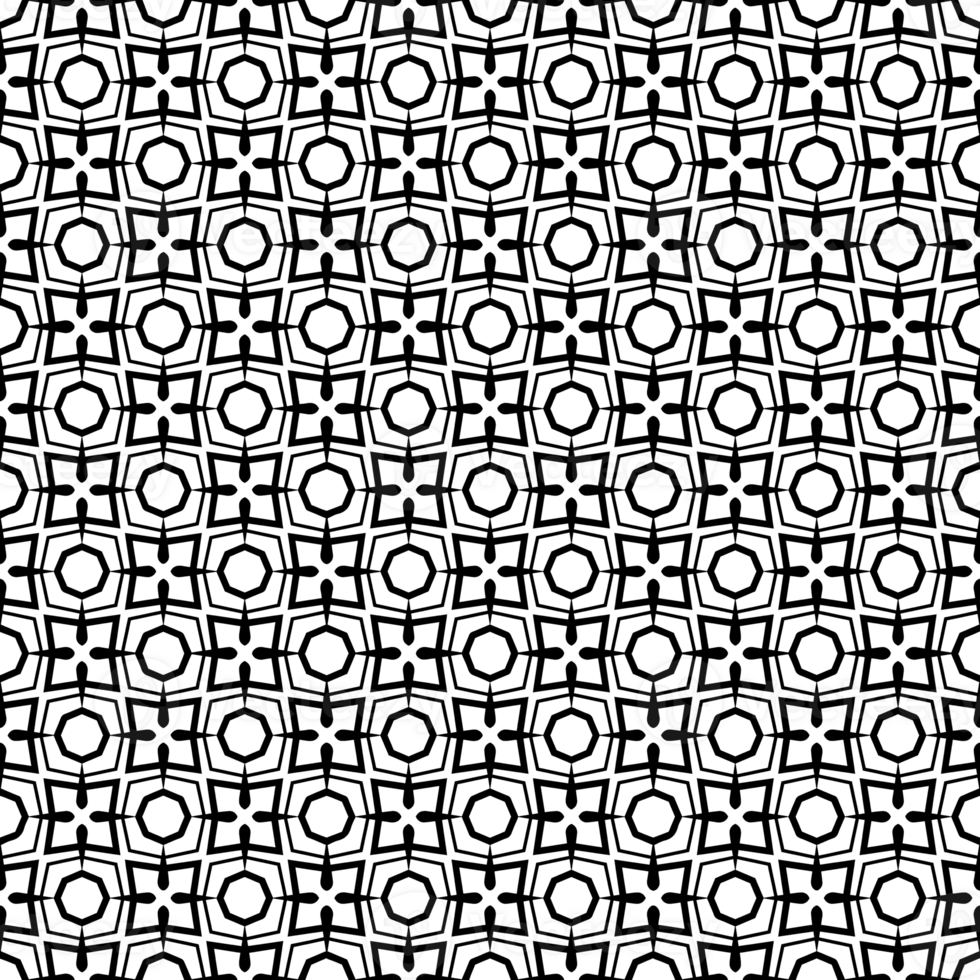 Black seamless abstract pattern. Overlay for background and backdrop. Ornamental design. PNG graphic illustration with transparent background.