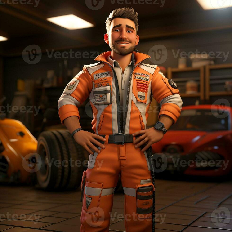 AI generated 3D cartoon driver photo