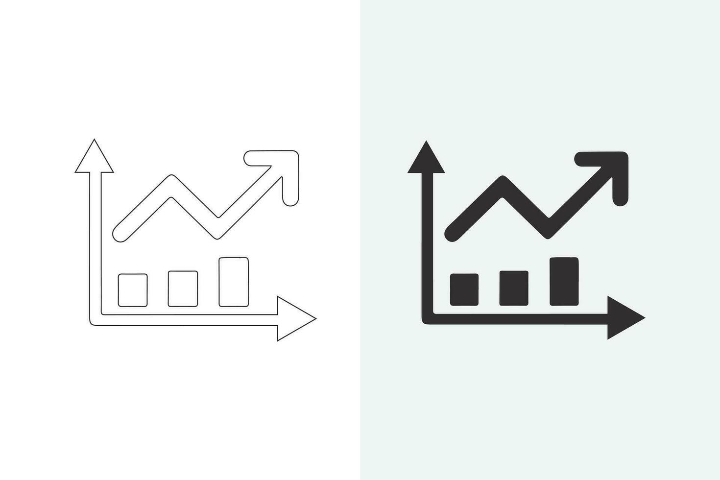 Icons representing percentage growth and decline are placed. Stock vector collection of percent, arrow, up, down, and line style symbols