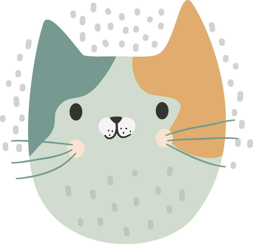 linda vector para niños ilustración. linda gato cara