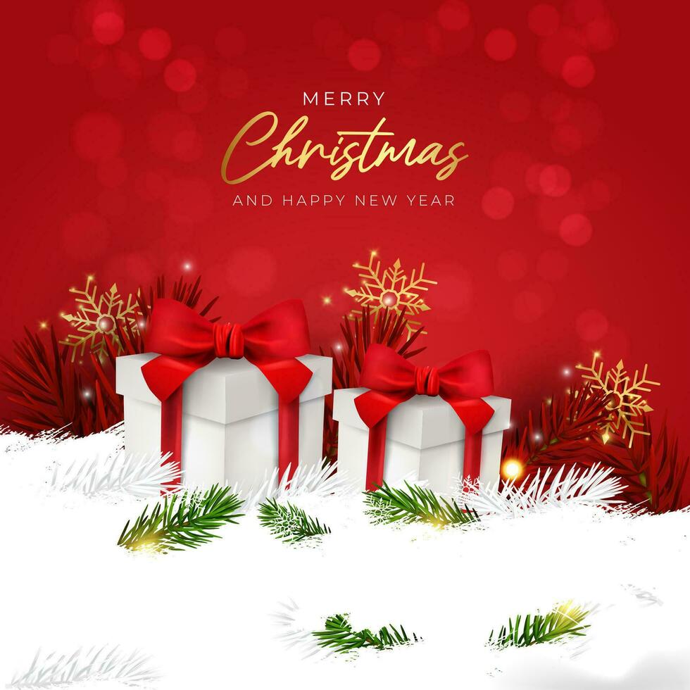 christmas gift vector illustration design for greeting card and background template