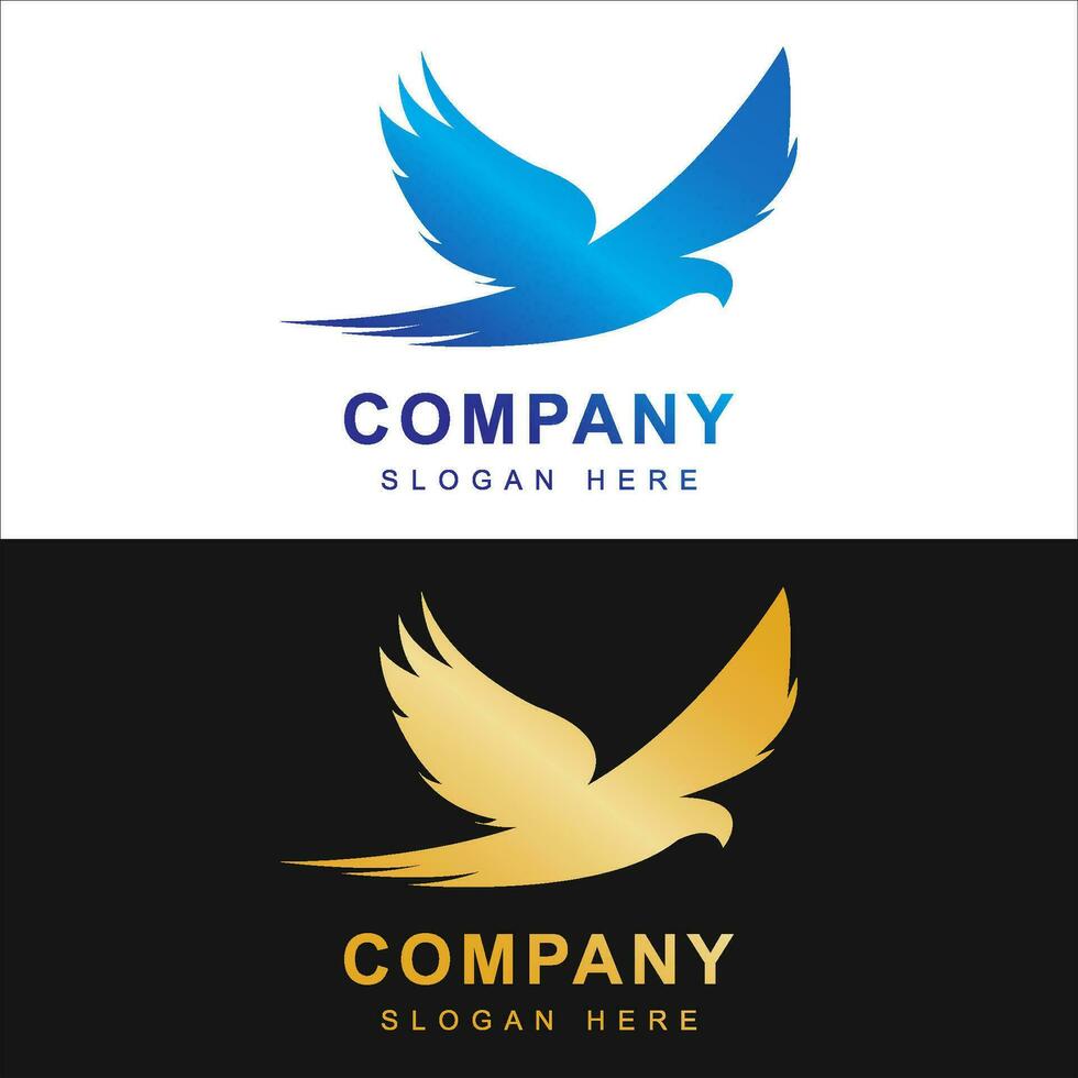 Bird logo template with line art style. Creative abstract bird logo collection, bird logo full color. vector