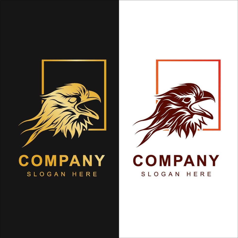 eagle logo template with line art style. Creative abstract bird logo collection, eagle head logo full color. vector