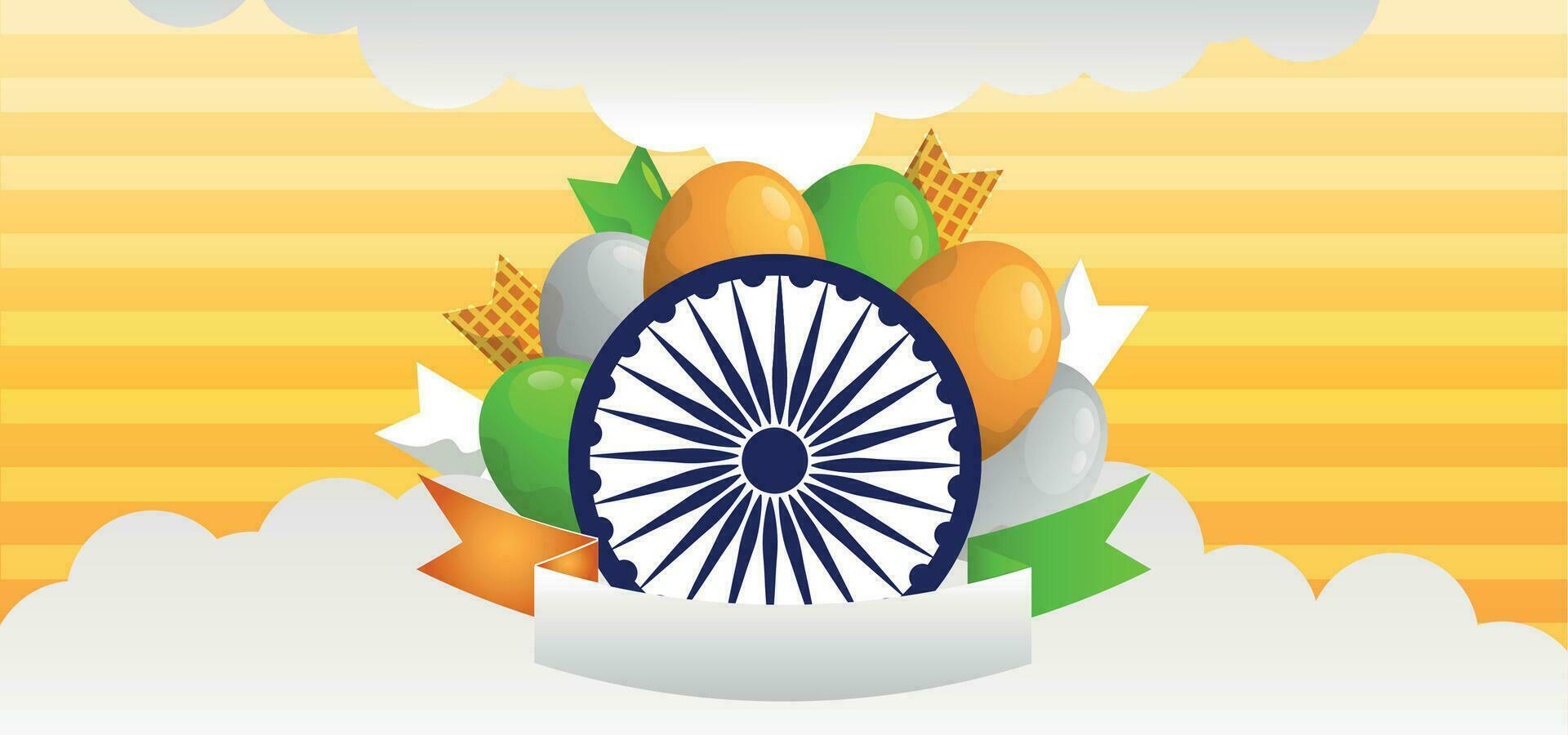 indian independence day background vector