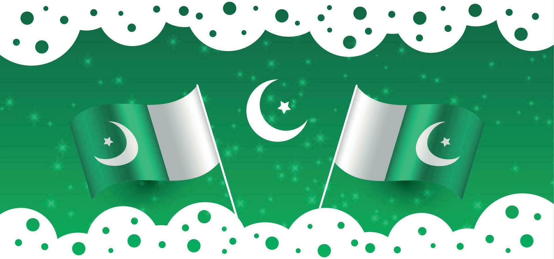 Pakistan independence day background vector