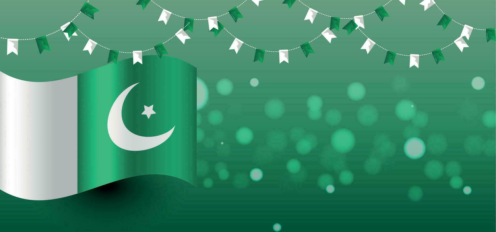 Pakistan independence day background vector