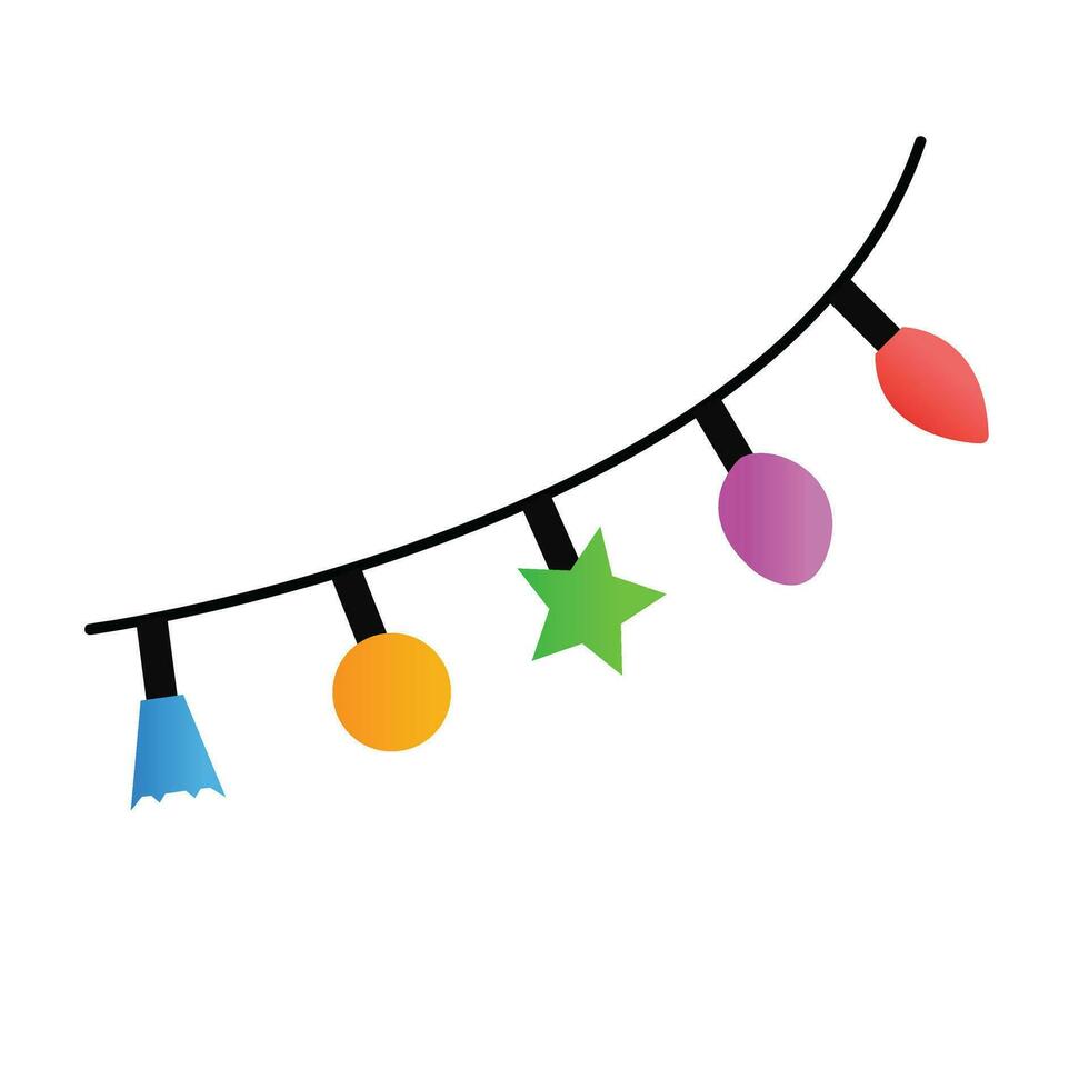 Christmas lights clipart vector