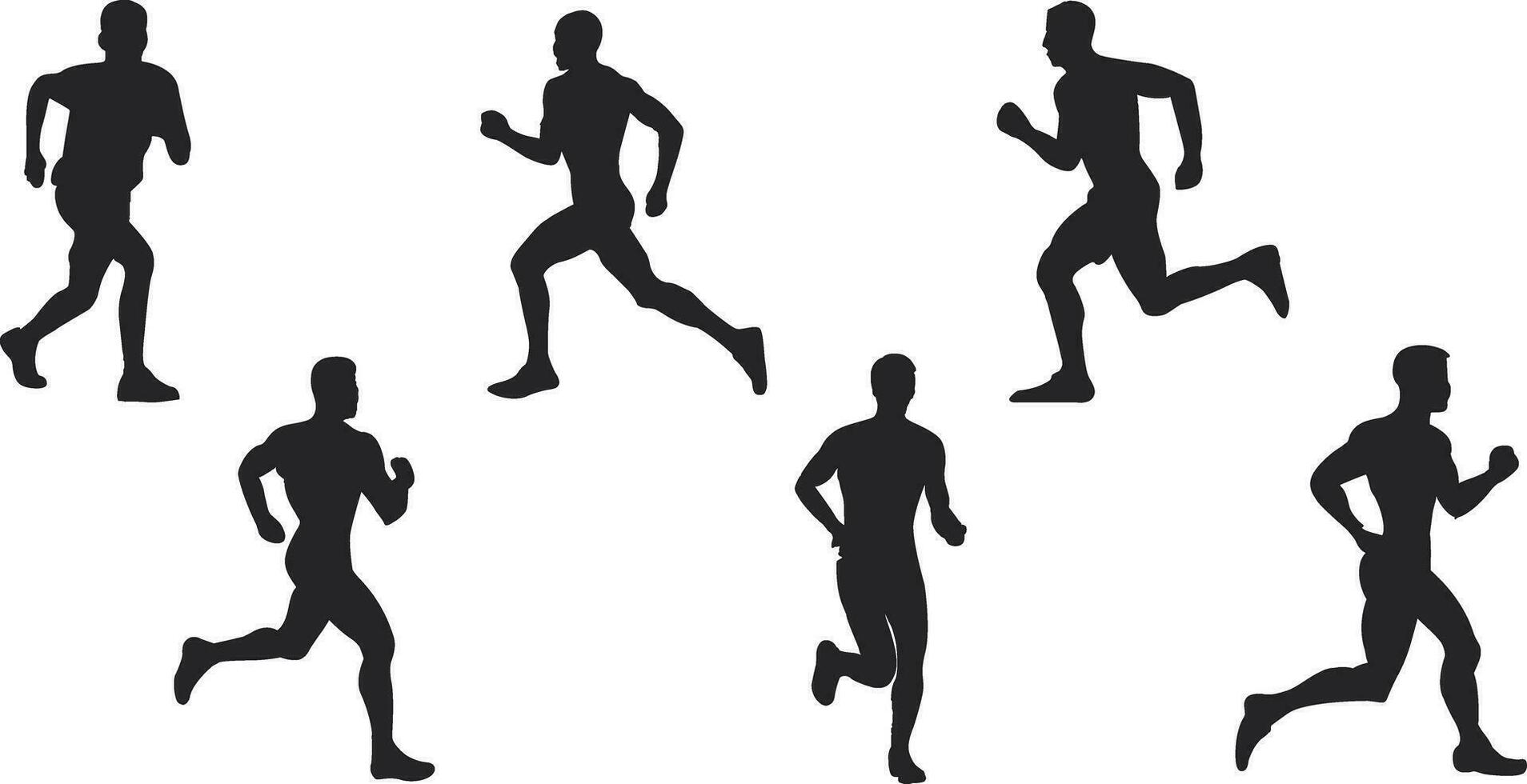 A runner black silhouette vector. A man running silhouette vector