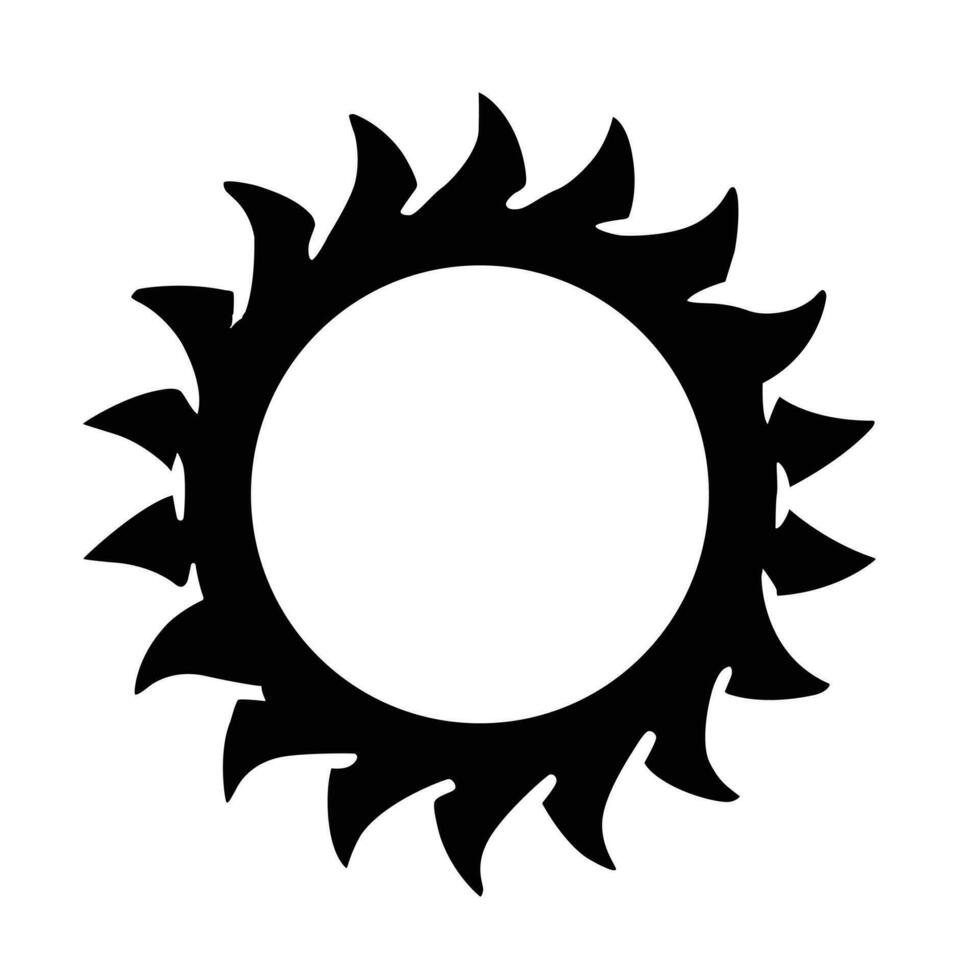 The sun silhouette vector. Black and white sun isolated. Vector illustration