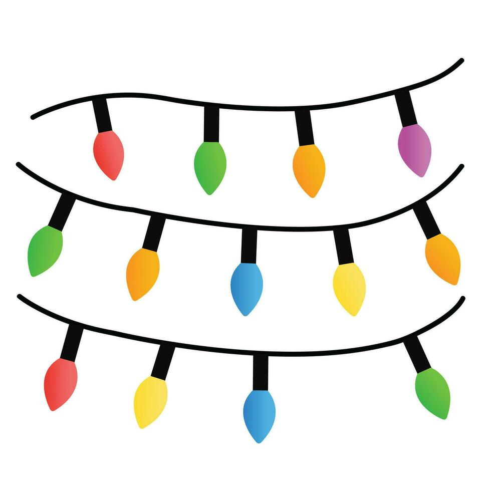 Christmas lights clipart vector