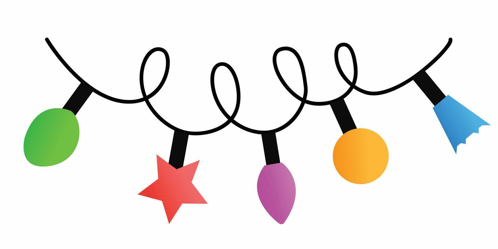 Christmas lights clipart vector 35060929 Vector Art at Vecteezy