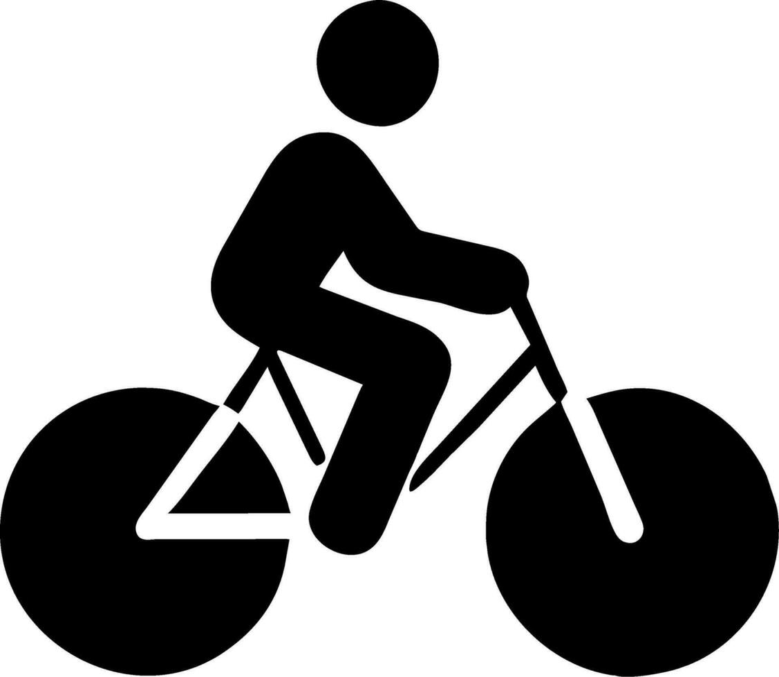 a person riding a bike icon vector