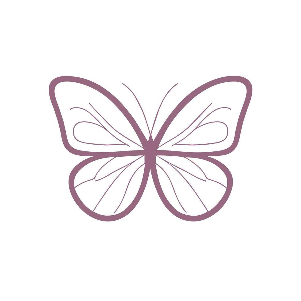 a butterfly icon in purple on a white background vector