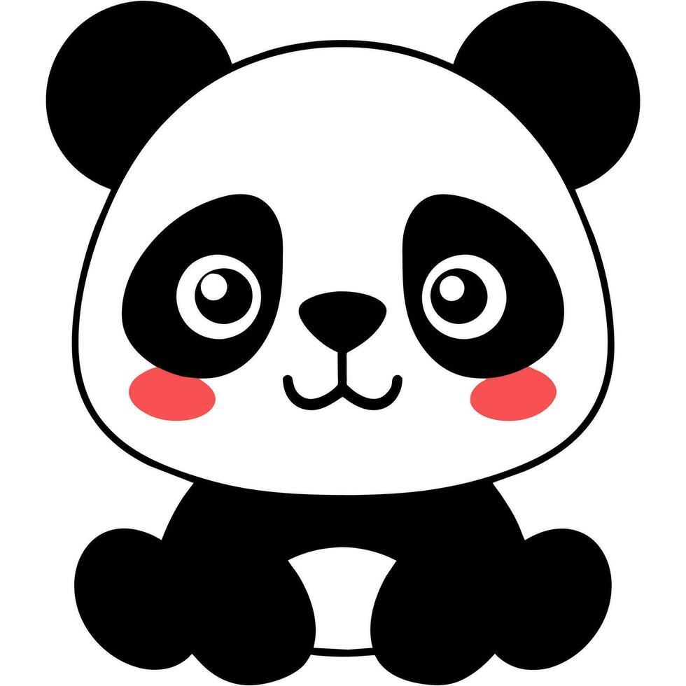 Cute panda clipart vector