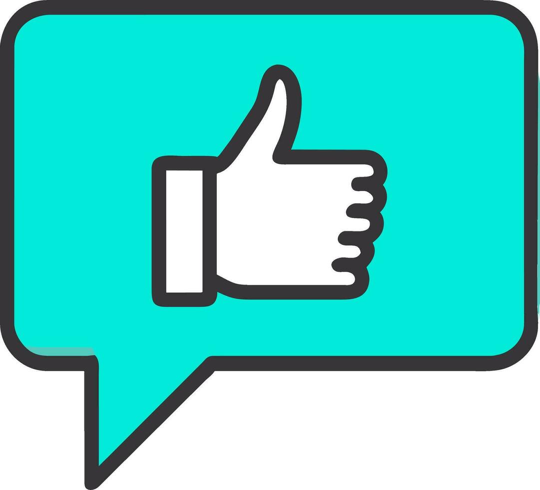a thumbs up icon in a speech bubble vector