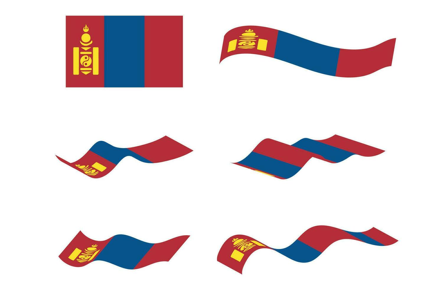 Vector Mongolia flag country