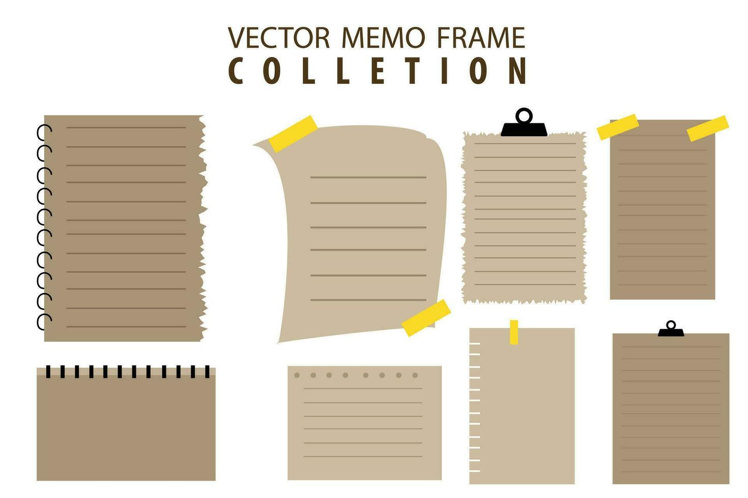 vector memorándum Clásico estilo Nota marco colección