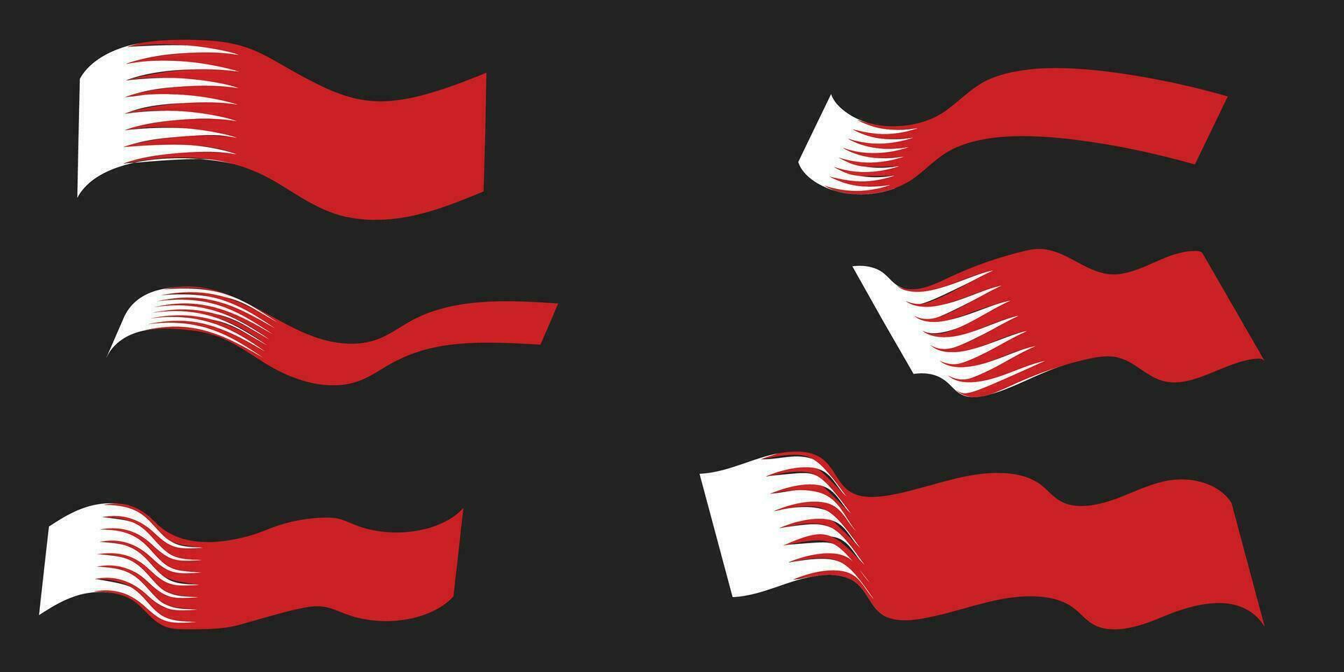 Vector 3d flag  bahrain country