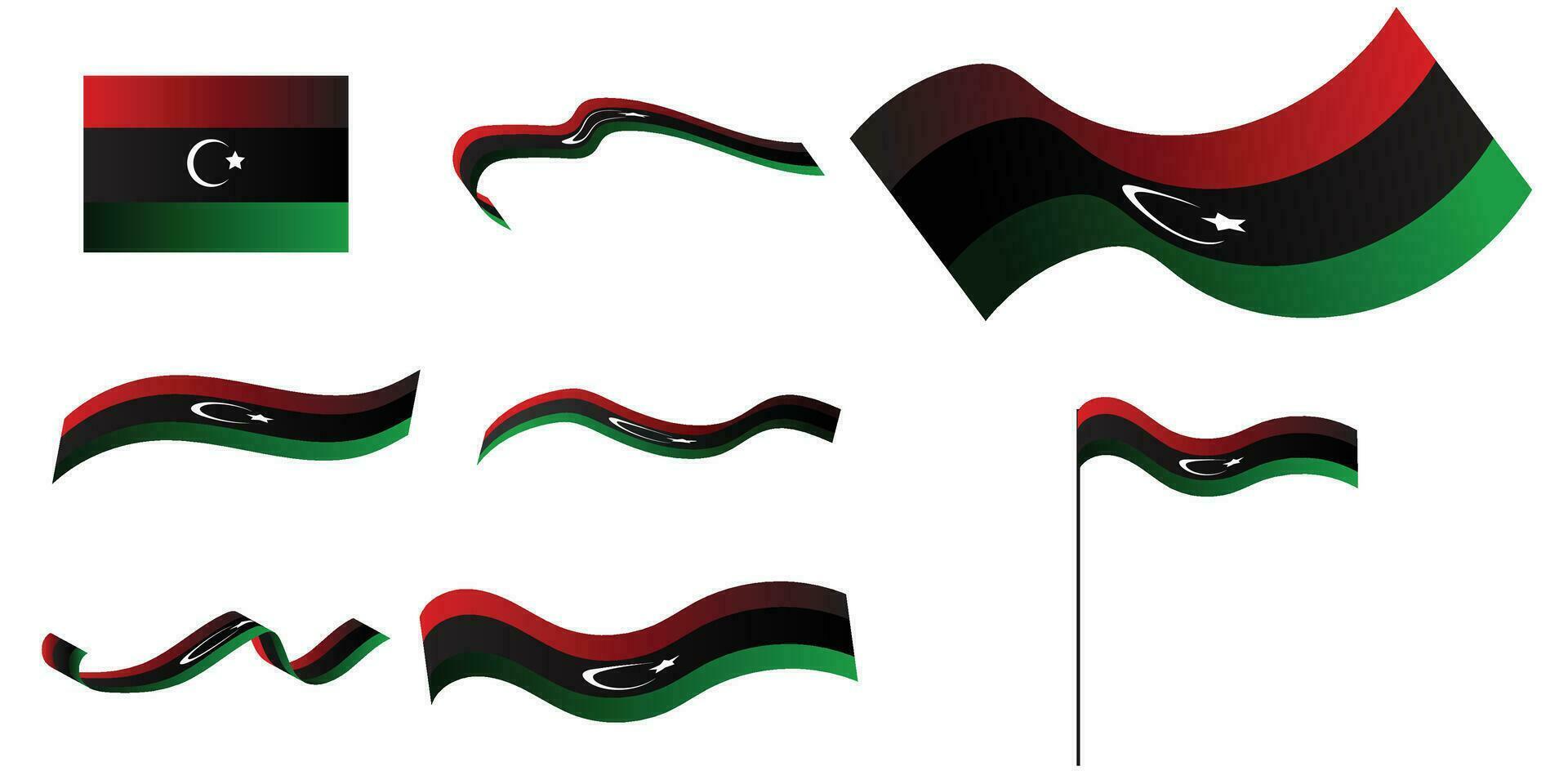 vector Libya 3d flag country isolated on background