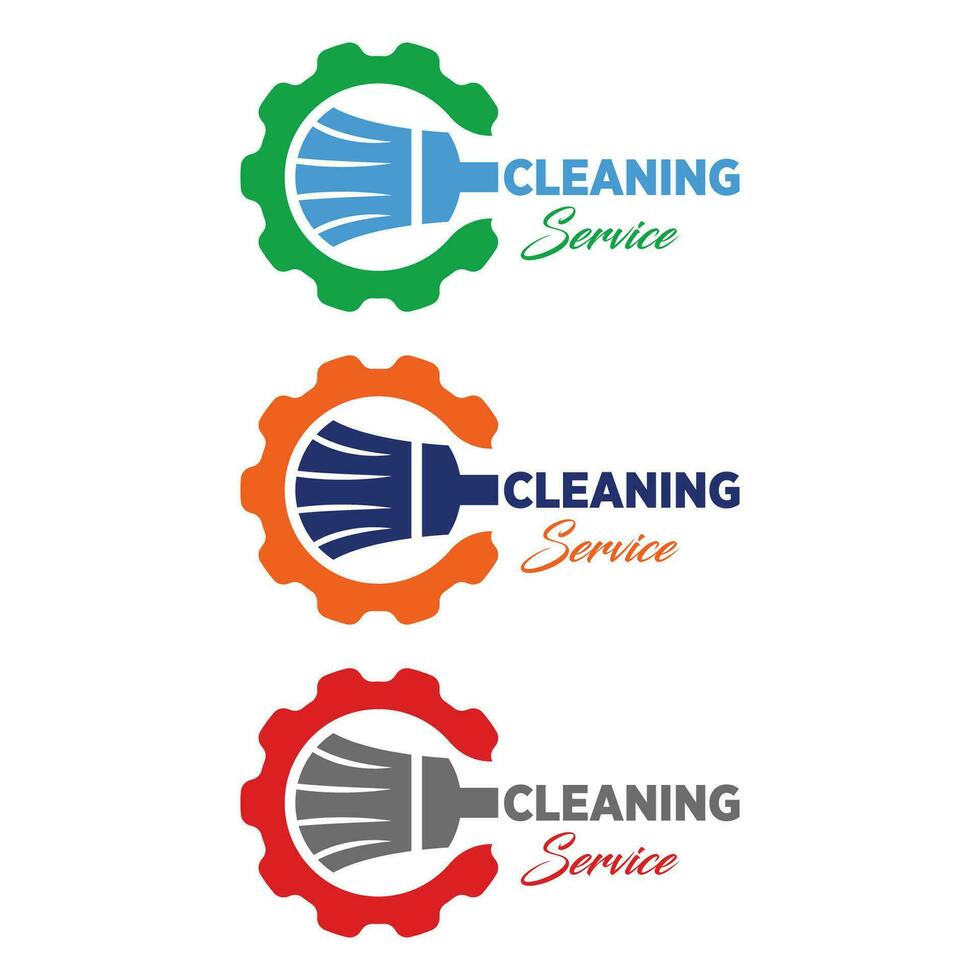 cleaning service logo template, cleaning house logo elements, clean logo vector illustration