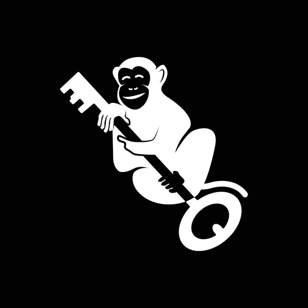 monkey key logo template, monkey key logo elements, monkey key vector illustration