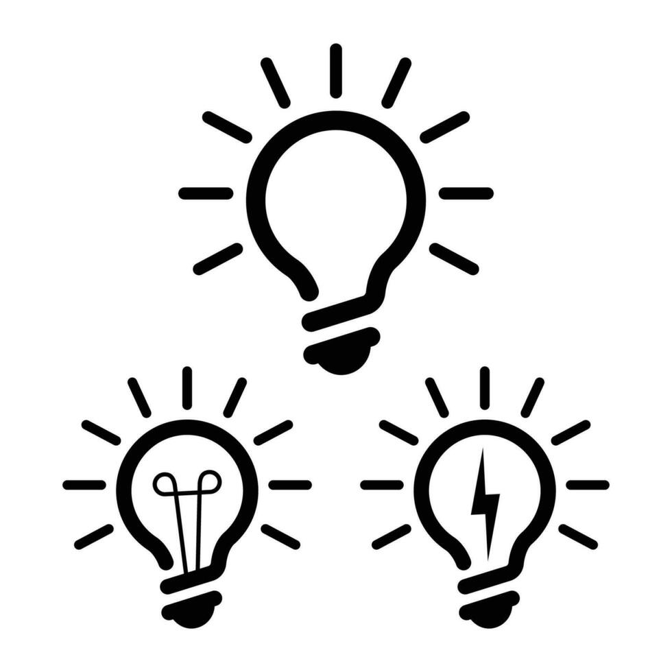 template light bulb, glowing light bulb design elements vector