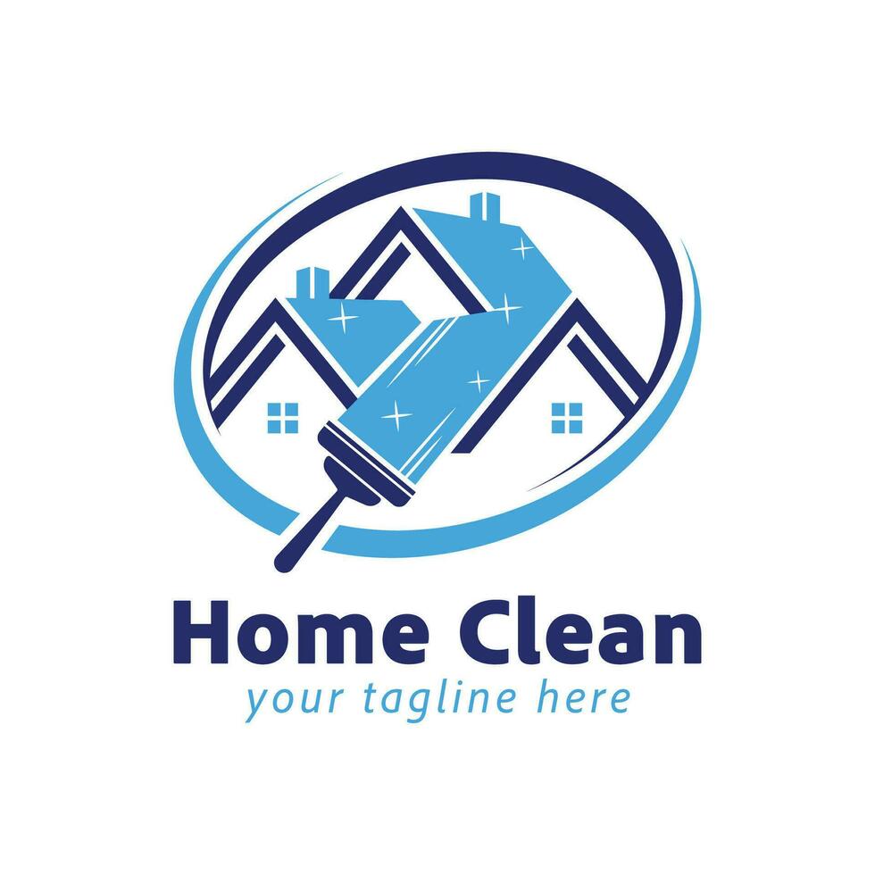 cleaning service logo template, cleaning house logo elements, clean logo vector illustration