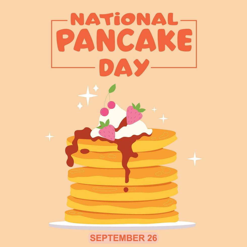 National Pancake Day vector. Pancakes with syrup and butter vector. vector