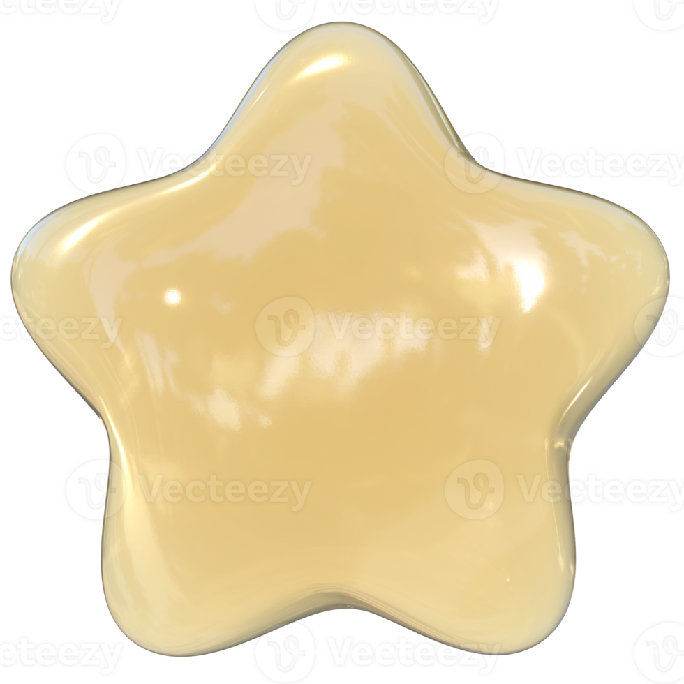 Star Y2K 3D rendering cute clear glass png