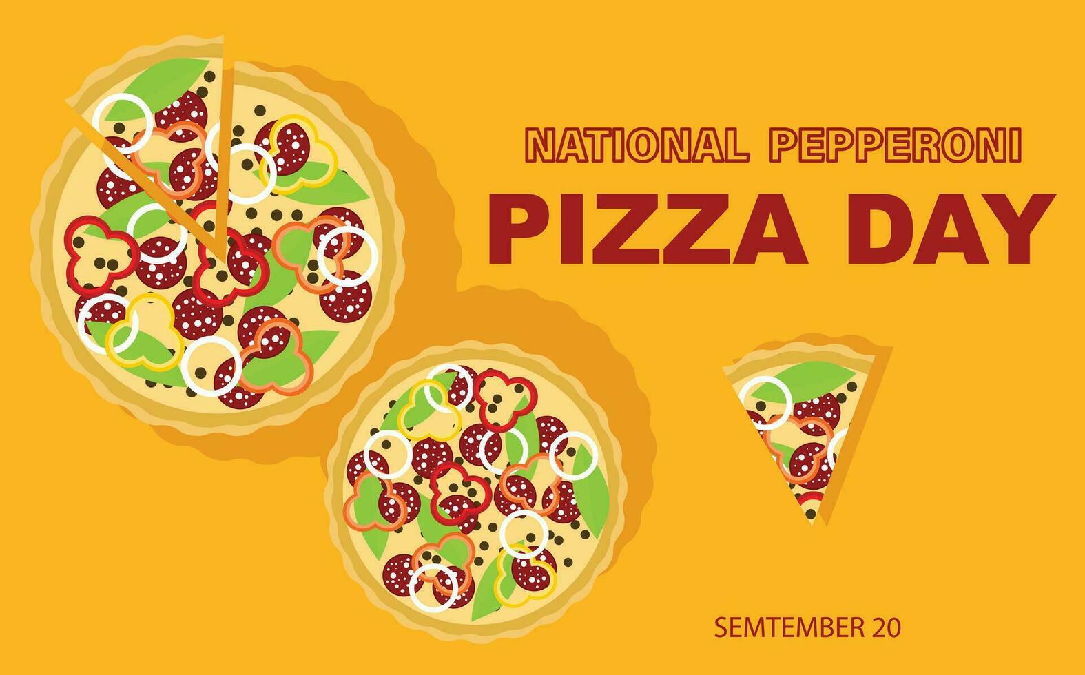 National Pepperoni Pizza Day vector. adobe illustrator. vector