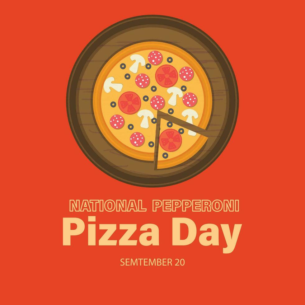 nacional pepperoni Pizza día. septiembre 20 piezas de Pizza icono. vector