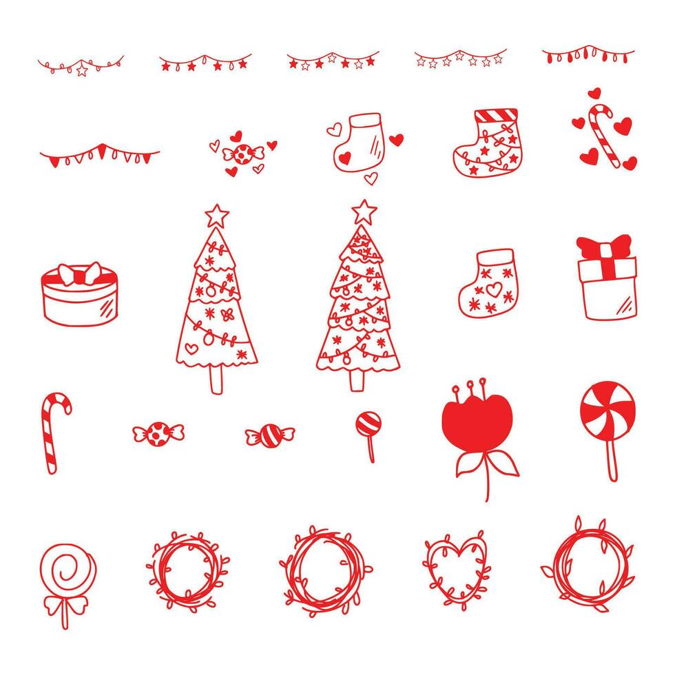 christmas element collection, set of christmas elements vector