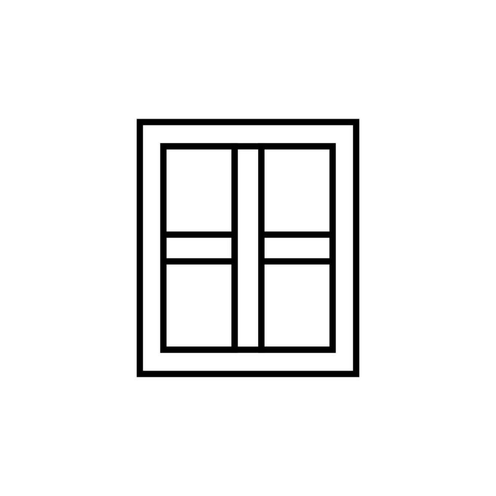 Window Simple Outline Symbol for Web Sites. Suitable for books, stores, shops. Editable stroke in minimalistic outline style. Symbol for design vector