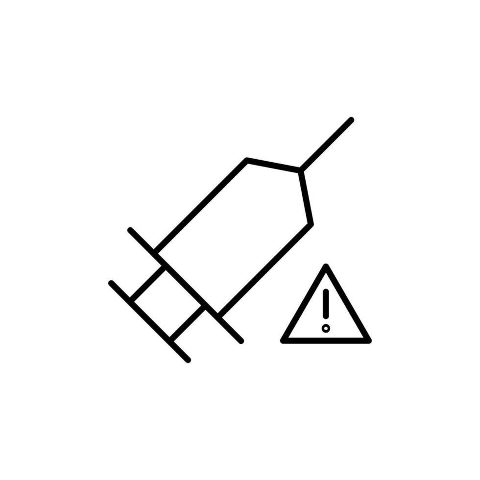 Syringe Vector Line Icon. Vector Illustration for web sites, apps, design, banners and other purposes