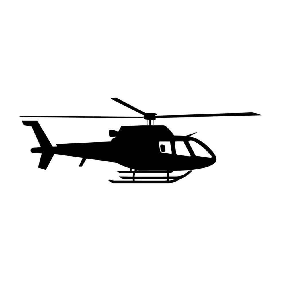 A Helicopter Silhouette vector isolated on a white background