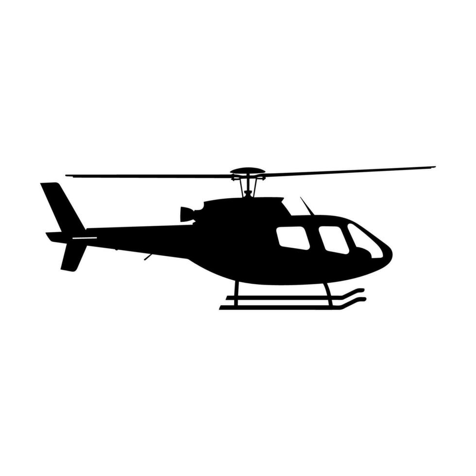 un helicóptero silueta vector aislado en un blanco antecedentes