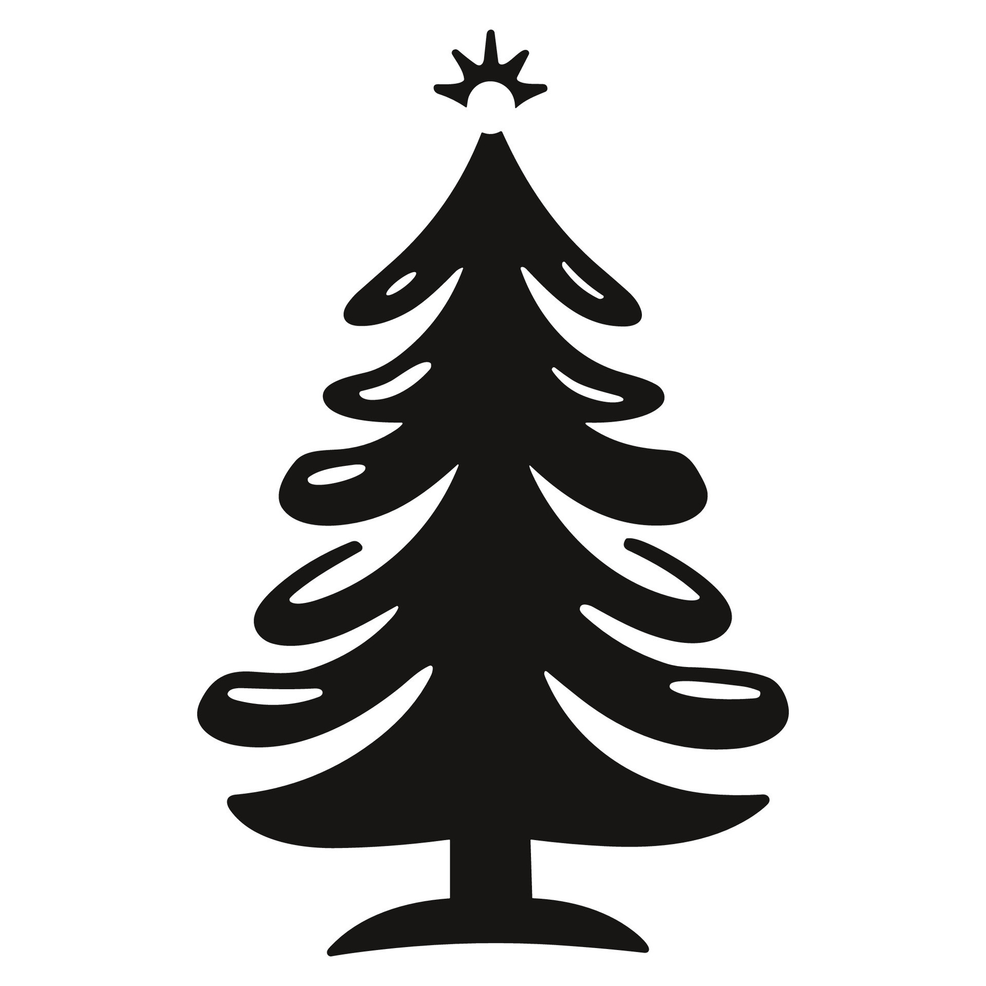 A Christmas Decorative tree silhouette outline vector free 35062123 Vector Art at Vecteezy