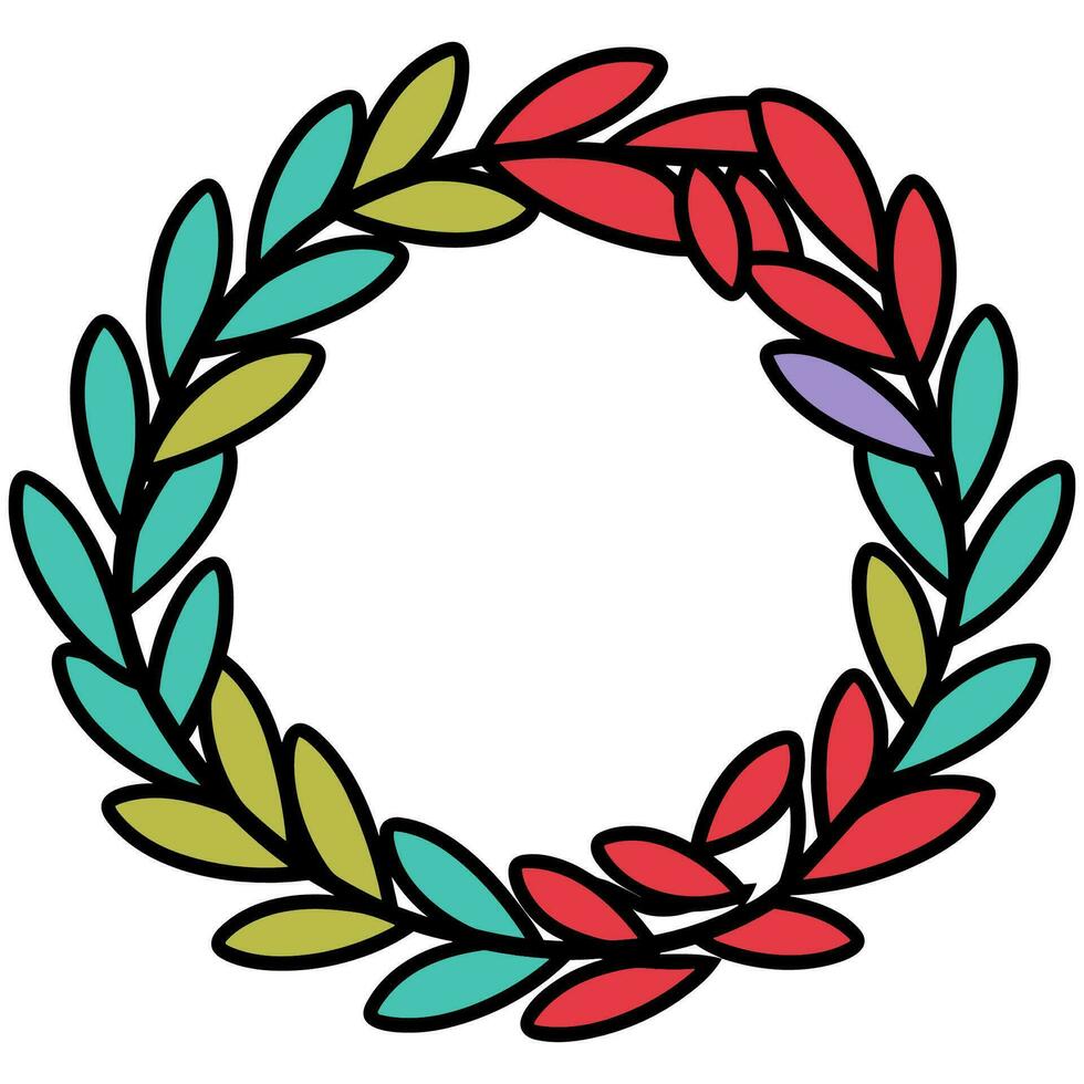 A Christmas Flower wreath Vector, Colorful Flower wreath illustration vector