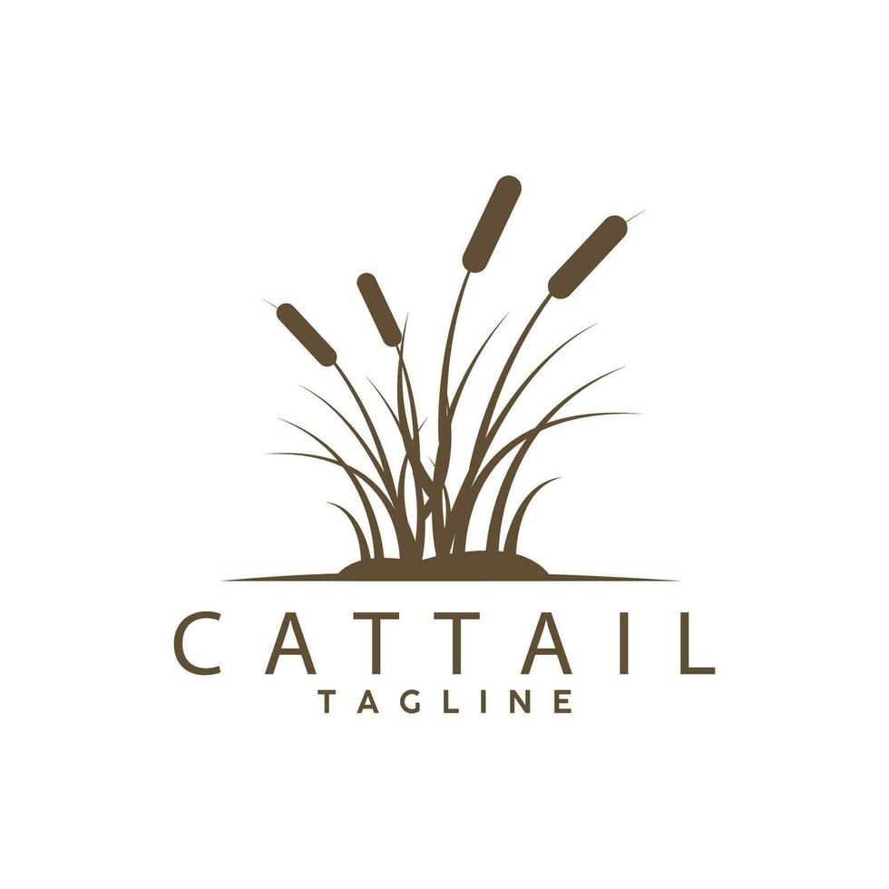 Cattail Logo Design Vector Simple Illustration Symbol Template