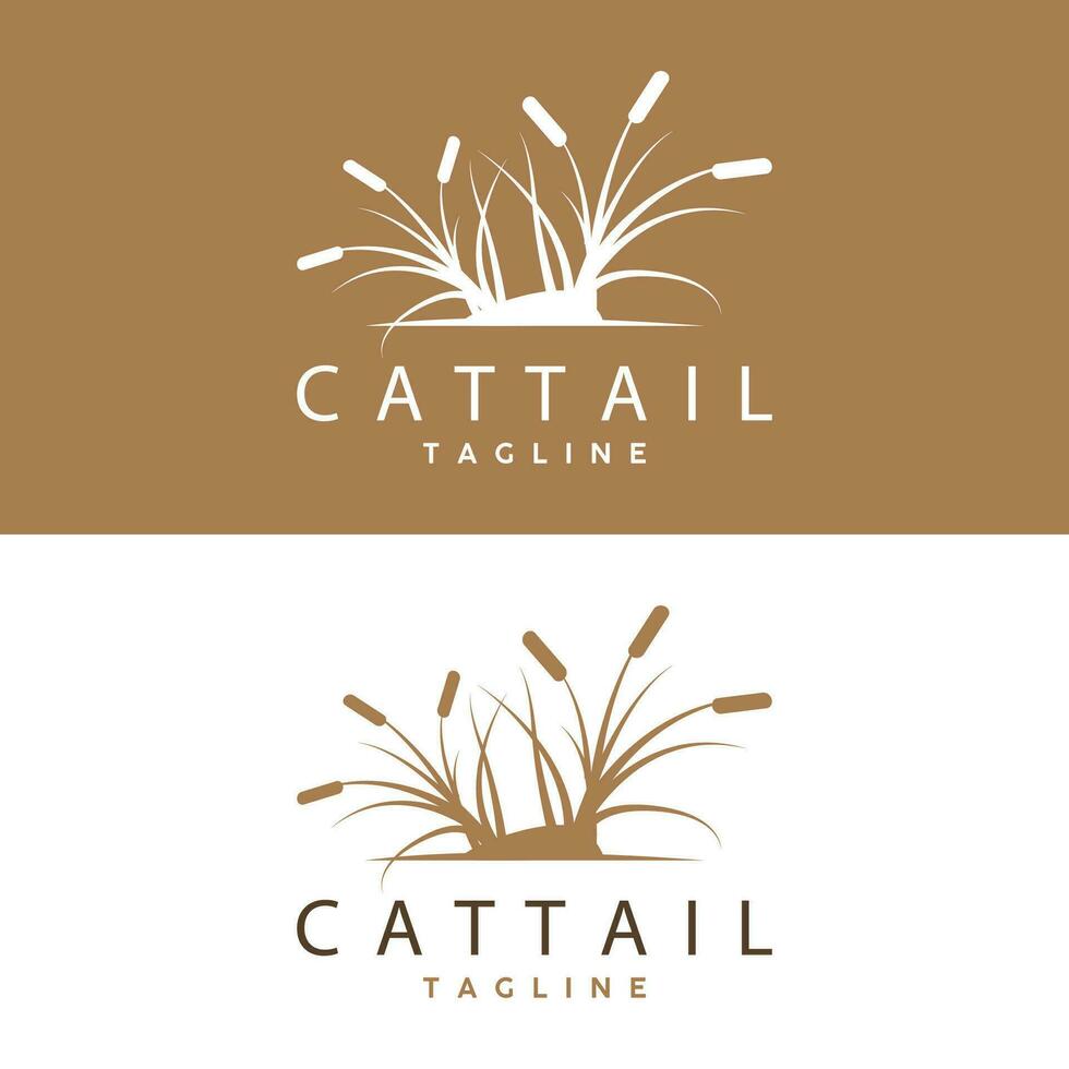 Cattail Logo Design Vector Simple Illustration Symbol Template