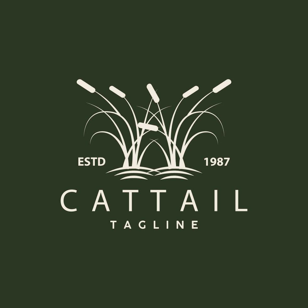 Cattail Logo Design Vector Simple Illustration Symbol Template