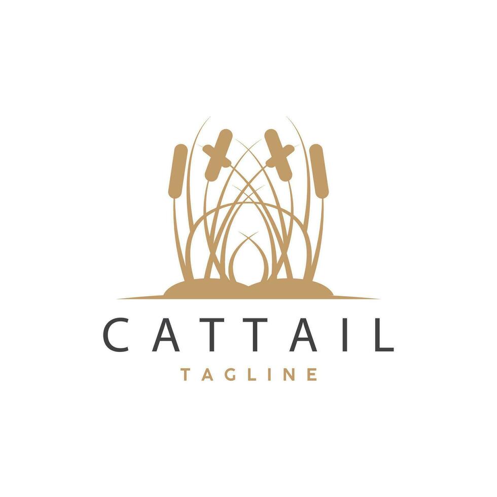 Cattail Logo Design Vector Simple Illustration Symbol Template