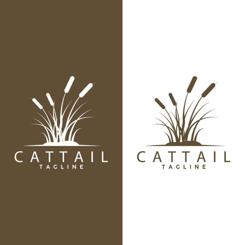 Cattail Logo Design Vector Simple Illustration Symbol Template