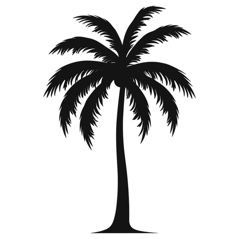 un Coco árbol silueta vector aislado en blanco antecedentes