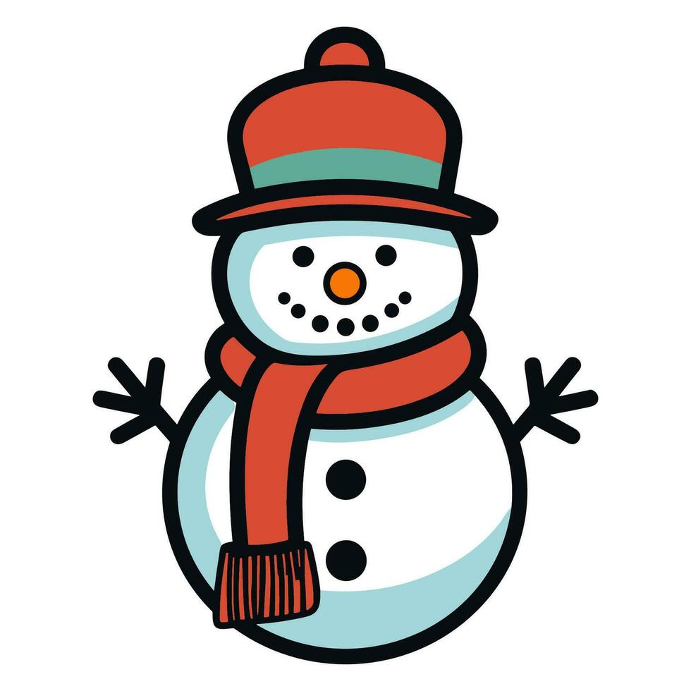 A Snowman Vector illustration isolated on a white background