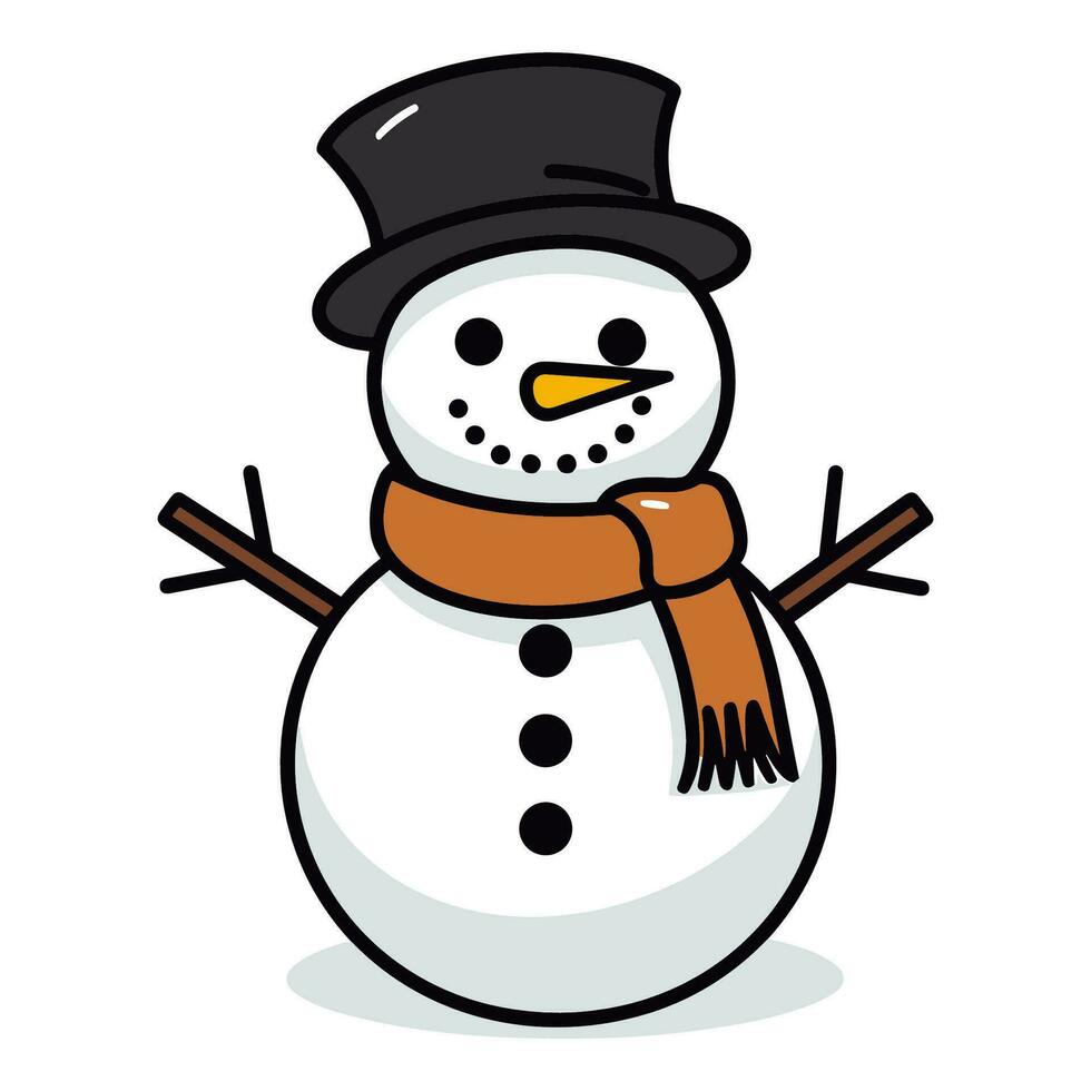 A Snowman Vector illustration isolated on a white background